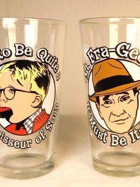 ICUP A Christmas Story Ralphie & Dad Collector Series Pint Glass Set of 2 USA